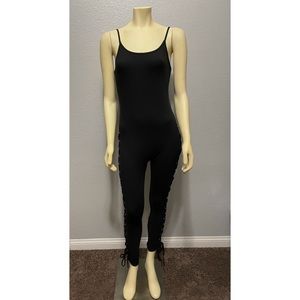 Laced Up Black Body Suit